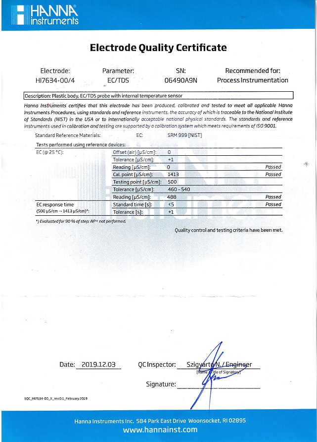 Điện Cực EC/TDS Online (Thang Thấp) cáp 4m Hanna HI7634-00/4 3 Điện Cực EC/TDS Online (Thang Thấp) cáp 4m Hanna HI7634-00/4 - Ảnh 3