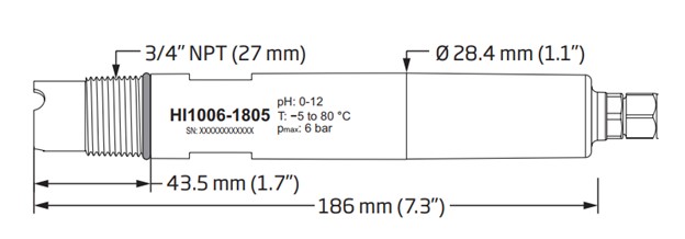 Điện Cực pH Phẳng, Cổng RS485, Dùng Cho Bộ Điều Khiển HI510 Hanna HI10XX-Y8ZZ Điện Cực pH Phẳng, Cổng RS485, Dùng Cho Bộ Điều Khiển HI510 Hanna HI10XX-Y8ZZ