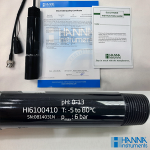 Điện Cực pH Phẳng Đo Online Dùng Pin Với Dây Cáp 10m Hanna HI6100410