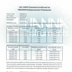 Dung Dịch CAL Check™ Chuẩn Bước Sóng Dùng Để Kiểm Tra Máy HI83300 Hanna HI83300-11 3 Dung Dịch CAL Check™ Chuẩn Bước Sóng Dùng Để Kiểm Tra Máy HI83300 Hanna HI83300-11