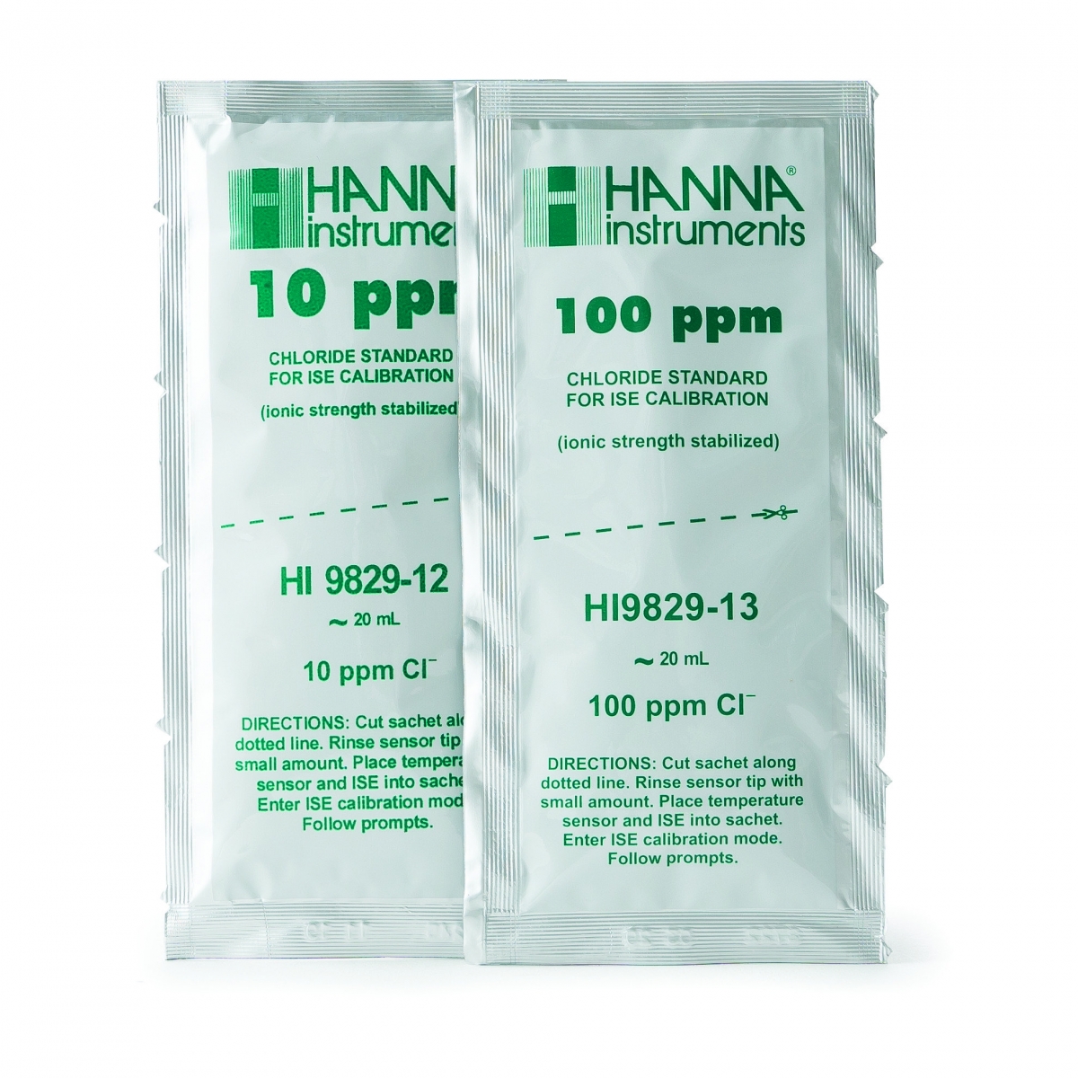 Dung Dịch Hiệu Chuẩn Cloride 10ppm Dạng Gói 20mL (10 Gói Mỗi Loại) Hanna HI9829-12/13 Dung Dịch Hiệu Chuẩn Cloride 10ppm Dạng Gói 20mL (10 Gói Mỗi Loại) Hanna HI9829-12/13