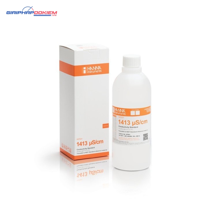 Dung Dịch Hiệu Chuẩn Độ Dẫn (EC) 1413 µS/cm, Chai 500mL Hanna HI7031L 1 Dung Dịch Hiệu Chuẩn Độ Dẫn (EC) 1413 µS/cm, Chai 500mL Hanna HI7031L