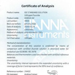 Dung Dịch Hiệu Chuẩn Floride 100ppm, 500 mL Hanna HI4010-02 3 dung dich hieu chuan floride 100ppm 500 ml hanna hi4010 02 1