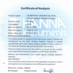 Dung Dịch Hiệu Chuẩn Natri Clorua 5.84 g/L, 500 mL Hanna HI7088L 3 dung dich hieu chuan natri clorua 584 g l 500 ml hanna hi7088l 1
