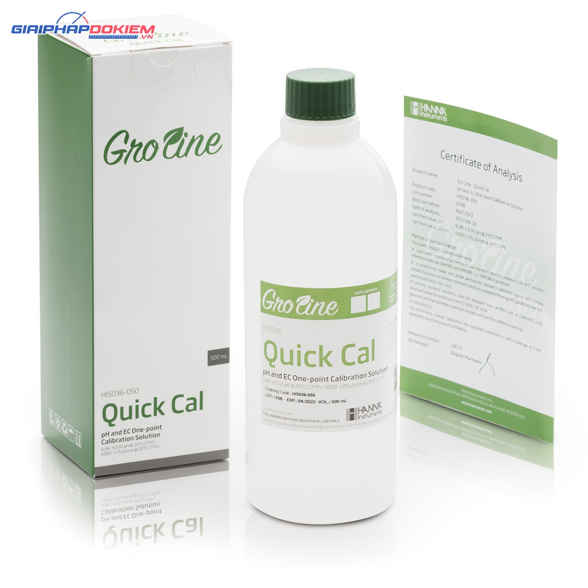 Dung Dịch Hiệu Chuẩn Nhanh 1 Điểm Cho Cả 3 Thông Số pH/EC/TDS, 500mL Hanna HI5036-050 1 Dung Dịch Hiệu Chuẩn Nhanh 1 Điểm Cho Cả 3 Thông Số pH/EC/TDS, 500mL Hanna HI5036-050