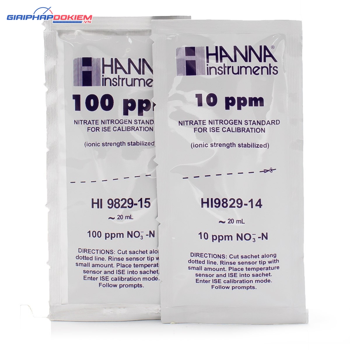 Dung Dịch Hiệu Chuẩn Nitrat 10ppm Dạng Gói 20mL (10 Gói Mỗi Loại) Hanna HI9829-14/15 1 Dung Dịch Hiệu Chuẩn Nitrat 10ppm Dạng Gói 20mL (10 Gói Mỗi Loại) Hanna HI9829-14/15