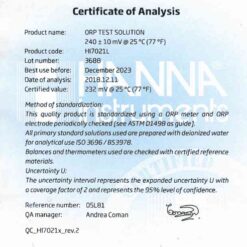 Dung Dịch Hiệu Chuẩn ORP 240 mV, 500 mL Hanna HI7021L 4 dung dich hieu chuan orp 240 mv 500 ml hanna hi7021l 1