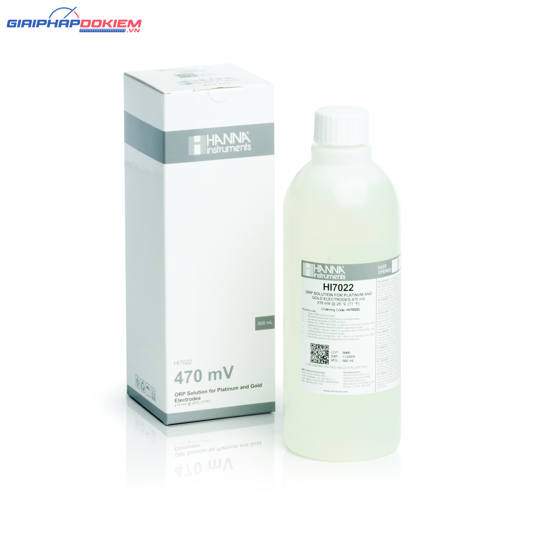 Dung Dịch Hiệu Chuẩn ORP 470 mV, 500 mL Hanna HI7022L 1 Dung Dịch Hiệu Chuẩn ORP 470 mV, 500 mL Hanna HI7022L