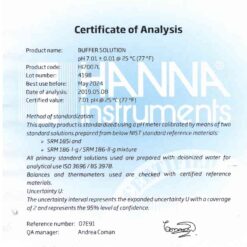 Dung Dịch Hiệu Chuẩn pH 7.01, Chai 500mL Hanna HI7007L 3 dung dich hieu chuan ph 701 chai 500ml hanna hi7007l 1