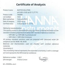 Dung Dịch Hiệu Chuẩn pH 9.00, 500 mL Hanna HI5009 5 dung dich hieu chuan ph 900 500 ml hanna hi5009 1