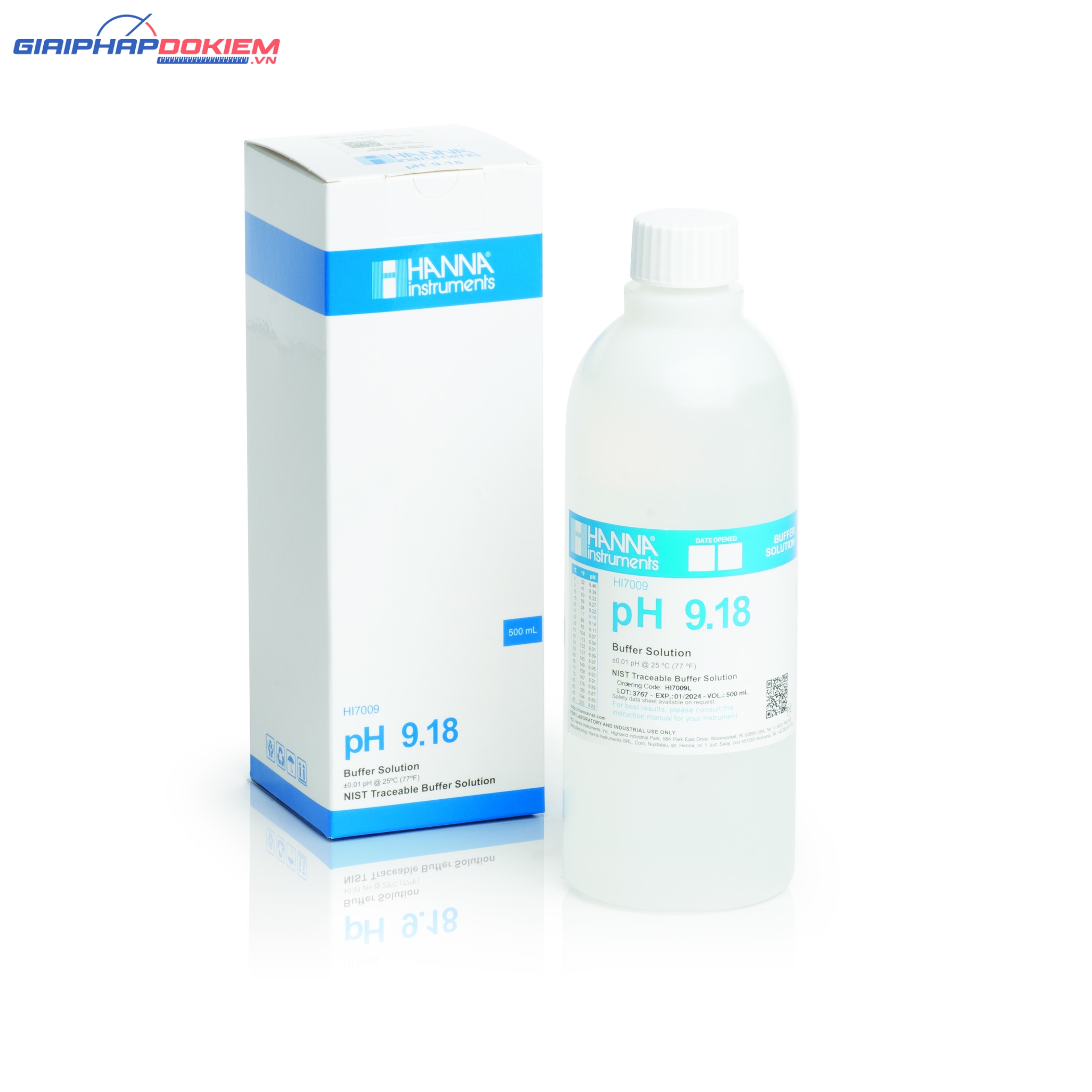 Dung Dịch Hiệu Chuẩn pH 9.18, Chai 500mL Hanna HI7009L 1 Dung Dịch Hiệu Chuẩn pH 9.18, Chai 500mL Hanna HI7009L