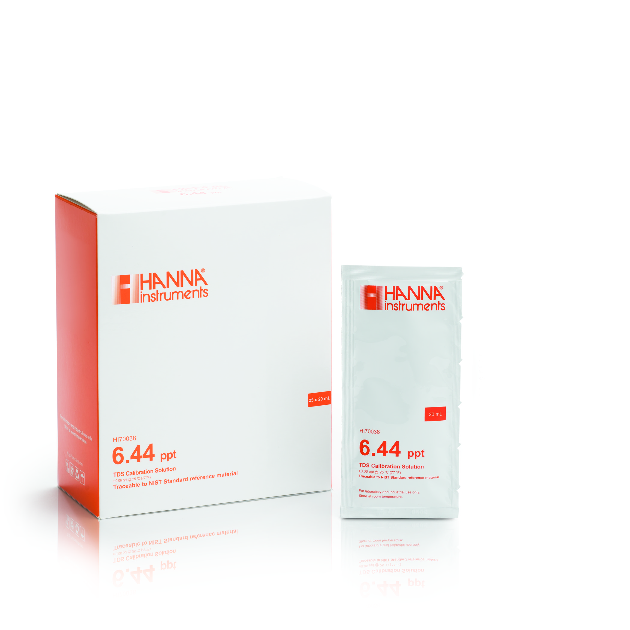 Dung Dịch Hiệu Chuẩn TDS 6.44 g/L (ppt), Hộp 25 gói 20mL Hanna HI70038P 1 Dung Dịch Hiệu Chuẩn TDS 6.44 g/L (ppt), Hộp 25 gói 20mL Hanna HI70038P