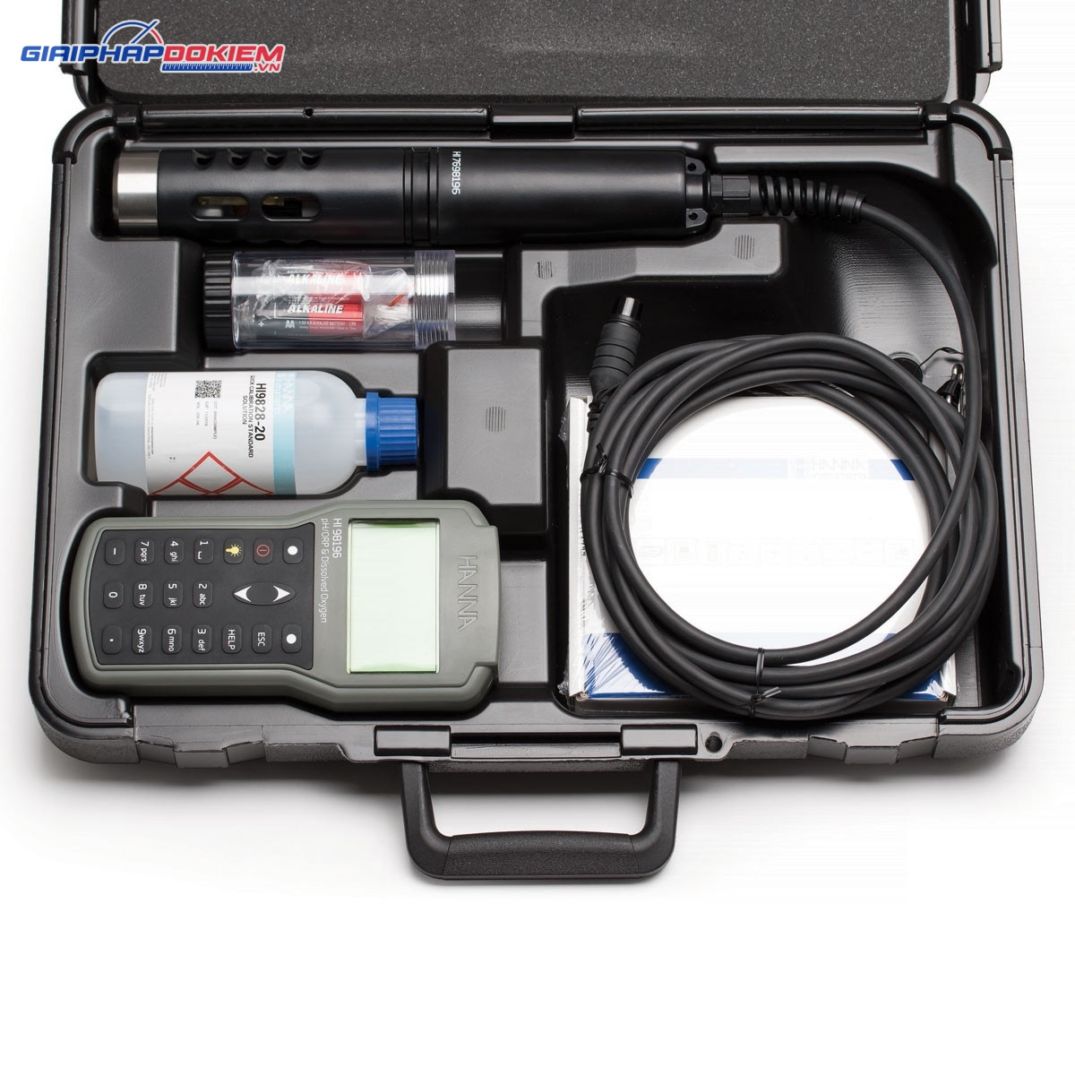 Máy Đo pH/ORP/EC/TDS/Độ Mặn/Trở Kháng/Áp Suất/Nhiệt Độ Chống Thấm Nước Hanna HI98195 2 Máy Đo pH/ORP/EC/TDS/Độ Mặn/Trở Kháng/Áp Suất/Nhiệt Độ Chống Thấm Nước Hanna HI98195