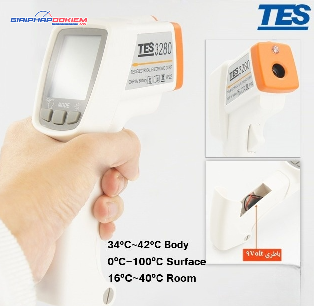 Nhiệt kế hồng ngoại đo trán TES 3280 13 Nhiệt kế hồng ngoại đo trán TES 3280