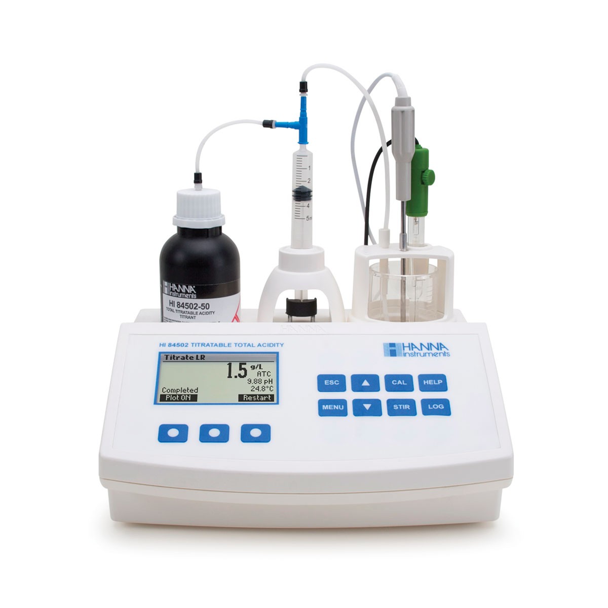 Thiết bị mini phân tích tổng nồng độ acid trong rượu Hanna HI84502 1 Thiết bị mini phân tích tổng nồng độ acid trong rượu Hanna HI84502