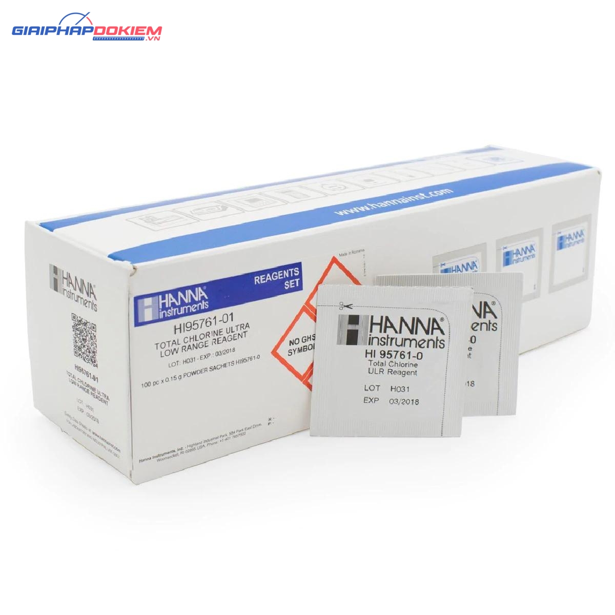 Thuốc Thử Clo Tổng 0.000-0.500 mg/L, 100 Lần Đo Hanna HI95761-01 1 Thuốc Thử Clo Tổng 0.000-0.500 mg/L, 100 Lần Đo Hanna HI95761-01