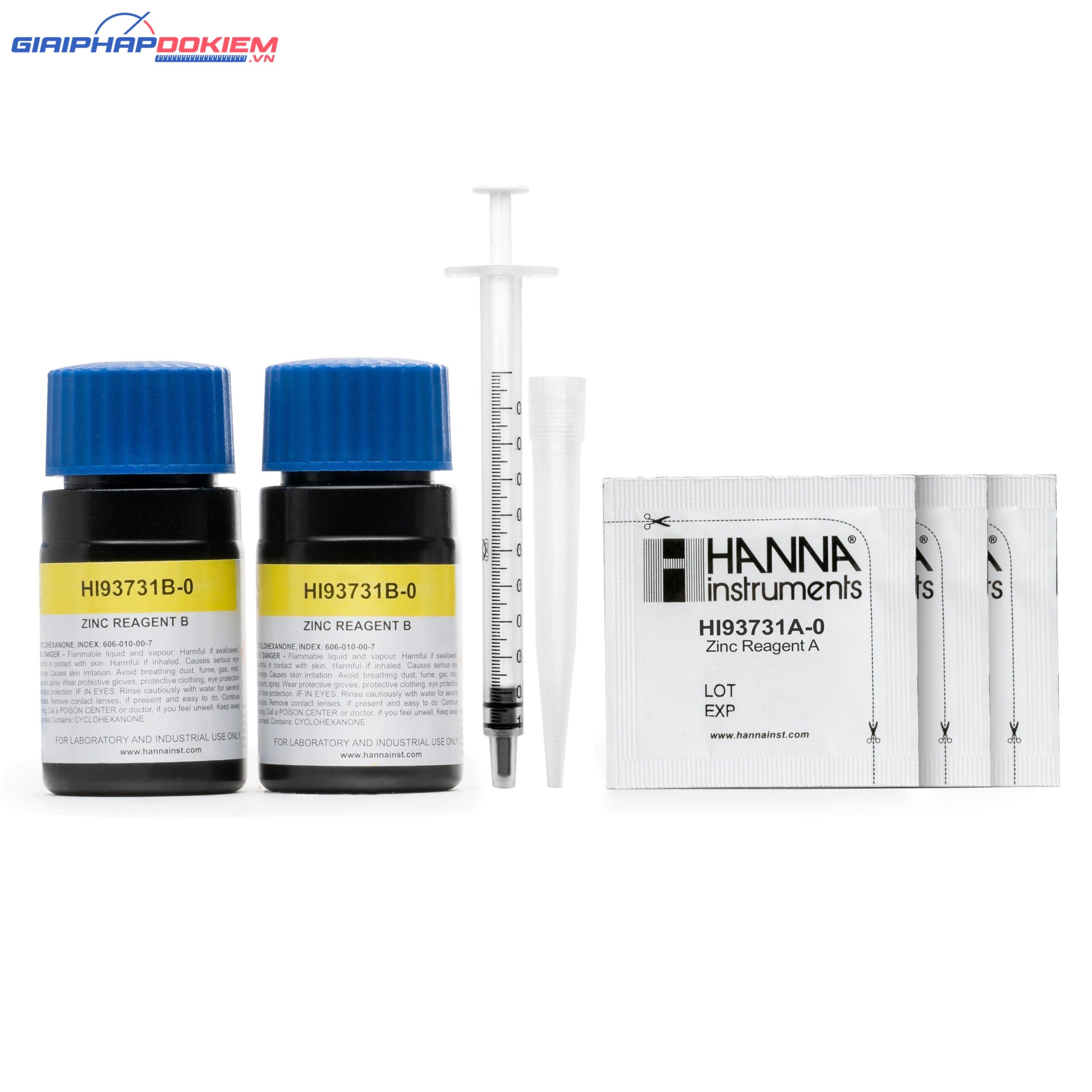 Thuốc Thử Kẽm Dùng Với Máy Đo, 100 Lần Đo Hanna HI93731-01 1 Thuốc Thử Kẽm Dùng Với Máy Đo, 100 Lần Đo Hanna HI93731-01
