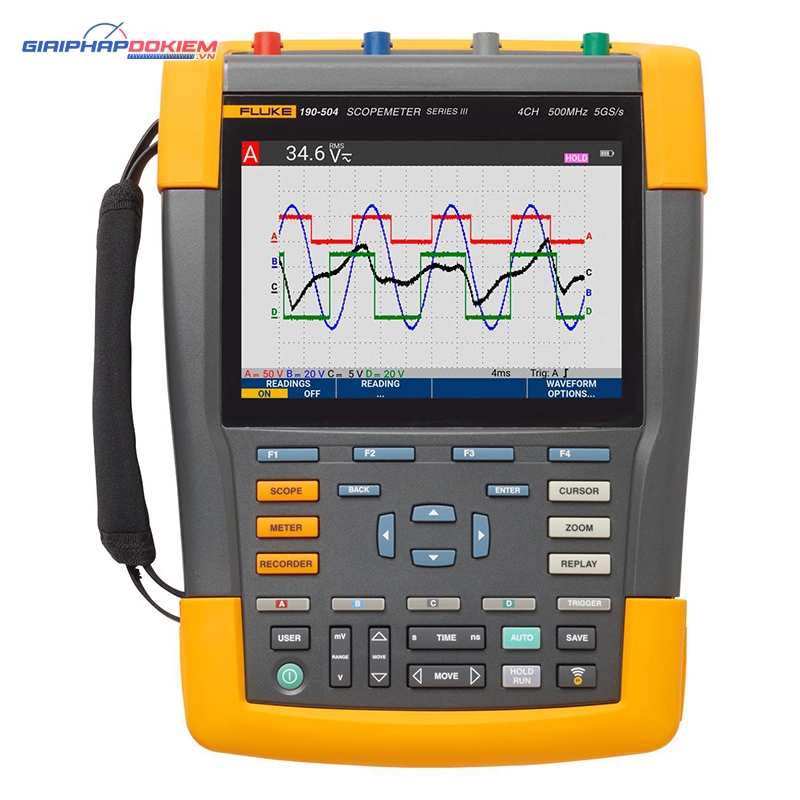 Máy hiện sóng cầm tay FLUKE-190-504-III-S (500Mhz, 4CH, 5 GS/s, Cách ly, FlukeView) 4 Máy hiện sóng cầm tay FLUKE-190-504-III-S (500Mhz, 4CH, 5 GS/s, Cách ly, FlukeView)