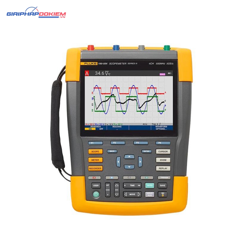 Máy hiện sóng cầm tay FLUKE-190-204-III (200Mhz, 4CH, 2,5 GS/s, Cách ly) 3 Máy hiện sóng cầm tay FLUKE-190-204-III (200Mhz, 4CH, 2,5 GS/s, Cách ly)