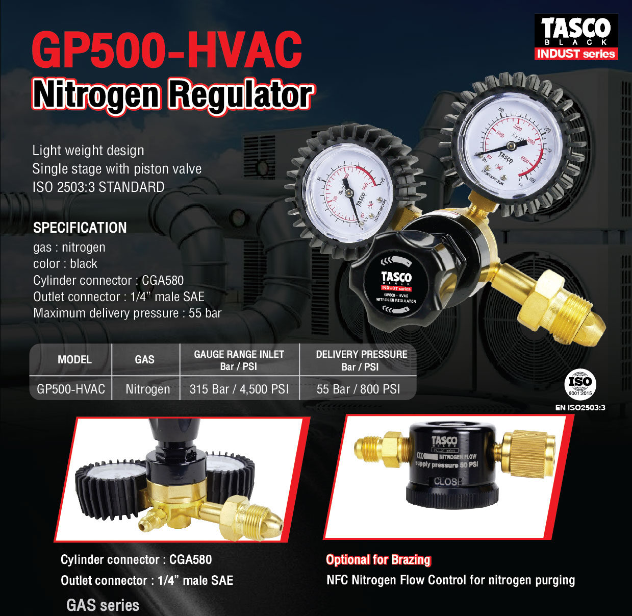 Van chỉnh áp Ni tơ GP500- HVAC (NEW) Tasco 22 Van chỉnh áp Ni tơ GP500- HVAC (NEW)
