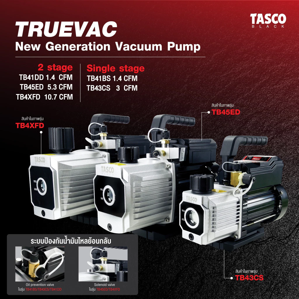 Máy hút chân không 2 cấp Tasco TB4XFD 13 Máy hút chân không 2 cấp TB4XFD