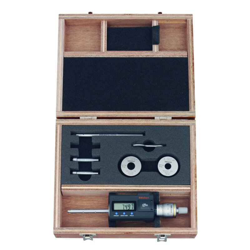 Bộ Panme Đo Lỗ 3 Chấu Điện Tử Metric/Metric 6-12mm Interchange. Head IP65, TIN Mitutoyo 468-971 10 Bộ Panme Đo Lỗ 3 Chấu Điện Tử Metric/Metric 6-12mm Interchange. Head IP65, TIN Mitutoyo 468-971