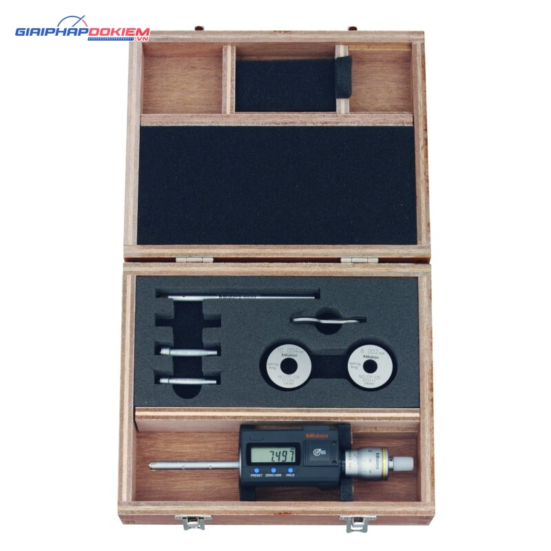 Bộ Panme Đo Lỗ 3 Chấu Điện Tử Metric/Metric 6-12mm Interchange. Head IP65, TIN Mitutoyo 468-971 10 Bộ Panme Đo Lỗ 3 Chấu Điện Tử Metric/Metric 6-12mm Interchange. Head IP65, TIN Mitutoyo 468-971