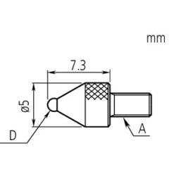 Đầu đo đồng hồ so Ball Point D=4mm, Carbide, Metric Mitutoyo 21AAA352 5 dau do dong ho so ball point d 4mm carbide metric mitutoyo 21aaa352 1