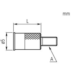 Đầu đo đồng hồ so D=5mm, 10mm, Steel, Metric Mitutoyo 21AAA340 5 dau do dong ho so measuring head holtest borematic series 368 468 568 8 10mm 04azb137 1