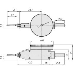 Đồng Hồ So Chân Gập, Dial Test Indicator, Horizontal, Compact 0,2mm, 0,002mm, 8mm Stem Mitutoyo 513-465-10E 7 dong ho so chan gap dial test indicator dial test indicator horizontal type 0 6mm 0 002mm 4 8mm stem 513 425 10a 1