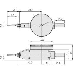 Đồng Hồ So Chân Gập, Dial Test Indicator, Horiz., Ruby Sty. 0,14mm, 0,001mm, 8mm Stem Mitutoyo 513-471-10E 8 dong ho so chan gap dial test indicator dial test indicator horizontal type 0 6mm 0 002mm 4 8mm stem 513 425 10a 1