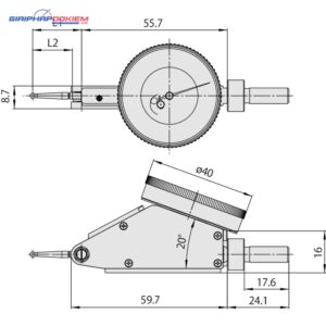 Đồng Hồ So Chân Gập, Dial Test Indicator, Horiz. 20° Face 1,6mm, 0,01mm, 4/8mm Stem Mitutoyo 513-444-10A 9 dong ho so chan gap dial test indicator horiz 20° face 0 06 0 0005 4 9 52mm stem bracket black dial 513 446 16t 1