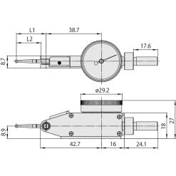 Đồng Hồ So Chân Gập, Dial Test Indicator, Horizontal, Compact 0,5mm, 0,01mm, 8mm Stem Mitutoyo 513-466-10E 9 dong ho so chan gap dial test indicator horizontal compact 0 008 0 0001 9 52mm stem 513 463 10e 1