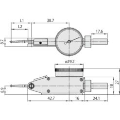 Đồng Hồ So Chân Gập, Dial Test Indicator, Horizontal Type 1mm, 0,01mm, 4/8mm Stem, with Bracket Mitutoyo 513-415-10T 9 dong ho so chan gap dial test indicator horizontal compact 0 008 0 0001 9 52mm stem 513 463 10e 1