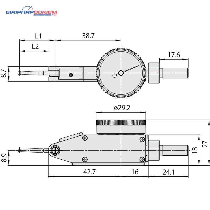 Đồng Hồ So Chân Gập, Dial Test Indicator, Horizontal Type 1mm, 0,01mm, 4/8mm Stem, with Bracket Mitutoyo 513-415-10T 6 Đồng Hồ So Chân Gập, Dial Test Indicator, Horizontal Type 1mm, 0,01mm, 4/8mm Stem, with Bracket Mitutoyo 513-415-10T - Ảnh 2