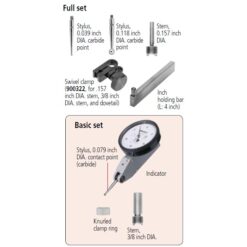 Đồng Hồ So Chân Gập, Dial Test Indicator, Horizontal Type 0,03", 0,0005", 4/9,52mm Stem, Bracket Mitutoyo 513-412-10T 11 dong ho so chan gap dial test indicator horizontal compact 0 008 0 0001 9 52mm stem 513 463 10e 3