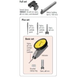 Đồng Hồ So Chân Gập, Dial Test Indicator, Horizontal Type 1mm, 0,01mm, 4/8mm Stem, with Bracket Mitutoyo 513-415-10T 11 dong ho so chan gap dial test indicator horizontal type 1mm 0 01mm 4 8mm stem 513 415 10a 2