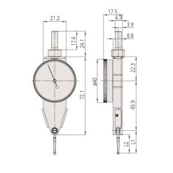 Đồng Hồ So Chân Gập, Dial Test Indicator Parallel Type 0,8mm, 0,01, 4/8mm Stem, with Bracket Mitutoyo 513-484-10T 9 dong ho so chan gap dial test indicator parallel type 0 2mm 0 002 8mm stem 513 485 10e 1
