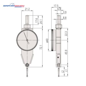 Đồng Hồ So Chân Gập, Dial Test Indicator Parallel Type 0,8mm, 0,01, 8mm Stem Mitutoyo 513-484-10E 9 dong ho so chan gap dial test indicator parallel type 0 2mm 0 002 8mm stem 513 485 10e 1