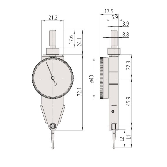 Đồng Hồ So Chân Gập, Dial Test Indicator Parallel Type 0,8mm, 0,01, 4/8mm Stem, with Bracket Mitutoyo 513-484-10T 6 Đồng Hồ So Chân Gập, Dial Test Indicator Parallel Type 0,8mm, 0,01, 4/8mm Stem, with Bracket Mitutoyo 513-484-10T - Ảnh 2
