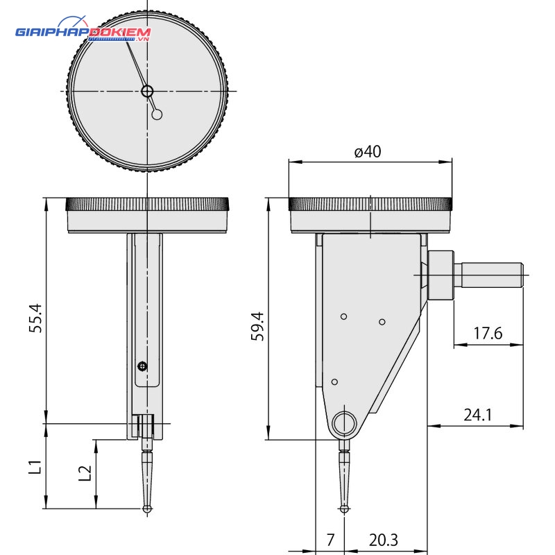 Đồng Hồ So Chân Gập, Dial Test Indicator, Vertical Type 0,2mm, 0,002mm, 4/8mm Stem, with Bracket Mitutoyo 513-455-10T 5 Đồng Hồ So Chân Gập, Dial Test Indicator, Vertical Type 0,2mm, 0,002mm, 4/8mm Stem, with Bracket Mitutoyo 513-455-10T - Ảnh 2