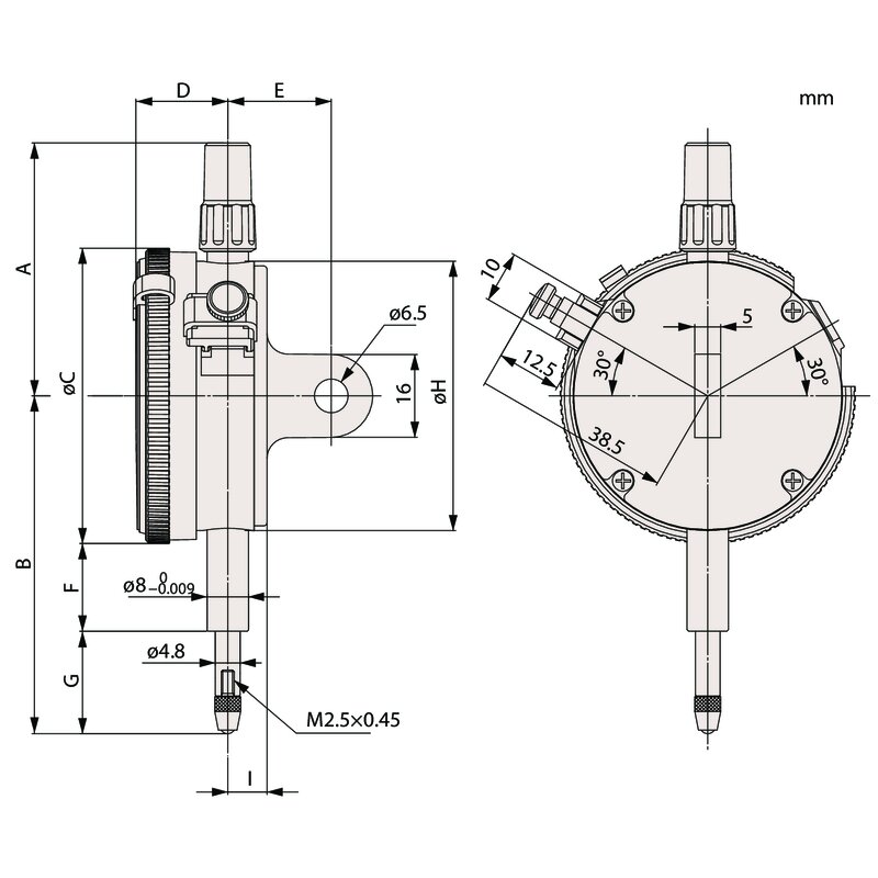 Đồng Hồ So Cơ Khí Flat Back 5mm, 0,005mm Mitutoyo 2124S-10 5 Đồng Hồ So Cơ Khí Flat Back 5mm, 0,005mm Mitutoyo 2124S-10 - Ảnh 2