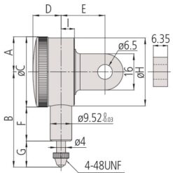 Đồng Hồ So Cơ Khí, Dial Indicator, Flat Back, AGD/ANSI 0,1", 0,001", Jeweled Bearing Mitutoyo 1921TB-10 7 dong ho so co khi flat back ansi agd type 0 5mm 0 002mm mitutoyo 1011sb 11 1
