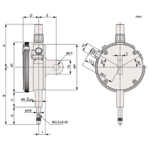 Đồng Hồ So Cơ Khí, Dial Indicator, Lug Back 1mm, 0,001mm, Jeweled Bearing, Shockpr Mitutoyo 2109S-10 6 dong ho so co khi lug back 1mm 0 001mm mitutoyo 2110a 10 1