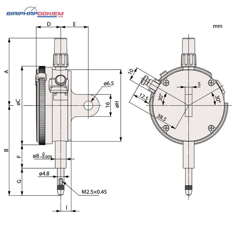 Đồng Hồ So Cơ Khí, Dial Indicator, Lug Back 1mm, 0,001mm, Shockproof, IP64 Mitutoyo 2109S-70 6 Đồng Hồ So Cơ Khí, Dial Indicator, Lug Back 1mm, 0,001mm, Shockproof, IP64 Mitutoyo 2109S-70 - Ảnh 2