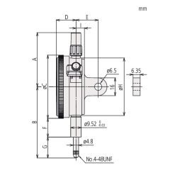 Đồng Hồ So Cơ Khí, Flat Back, AGD/ANSI 0,125", 0,0005" Mitutoyo 2507AB 7 dong ho so co khi lug back agd ansi 0 05 0 0001 mitutoyo 2923sb 10 1