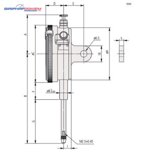 Đồng Hồ So Cơ Khí Flat Back 20mm, 0,01mm Mitutoyo 2050AB 7 dong ho so co khi lug back agd ansi 1 0 0005 mitutoyo 2776a 1