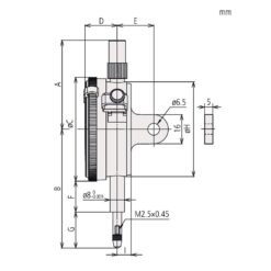 Đồng Hồ So Cơ Khí Flat Back 0,8mm, 0,01mm Mitutoyo 2929AB 7 dong ho so co khi lug back agd ansi ip64 0 008 0 0001 mitutoyo 2910a 72 1