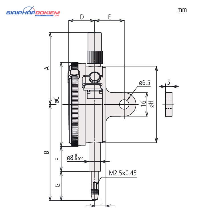 Đồng Hồ So Cơ Khí Flat Back 0,8mm, 0,01mm Mitutoyo 2929AB 5 Đồng Hồ So Cơ Khí Flat Back 0,8mm, 0,01mm Mitutoyo 2929AB - Ảnh 2