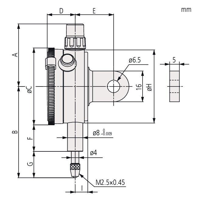 Đồng Hồ So Cơ Khí, Lug Back, ISO Type 1mm, 0,002mm Mitutoyo 1013A-10 5 Đồng Hồ So Cơ Khí, Lug Back, ISO Type 1mm, 0,002mm Mitutoyo 1013A-10 - Ảnh 2